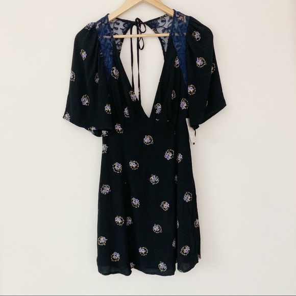 Free People Mockingbird Mini Dress Black - Picture 3 of 7